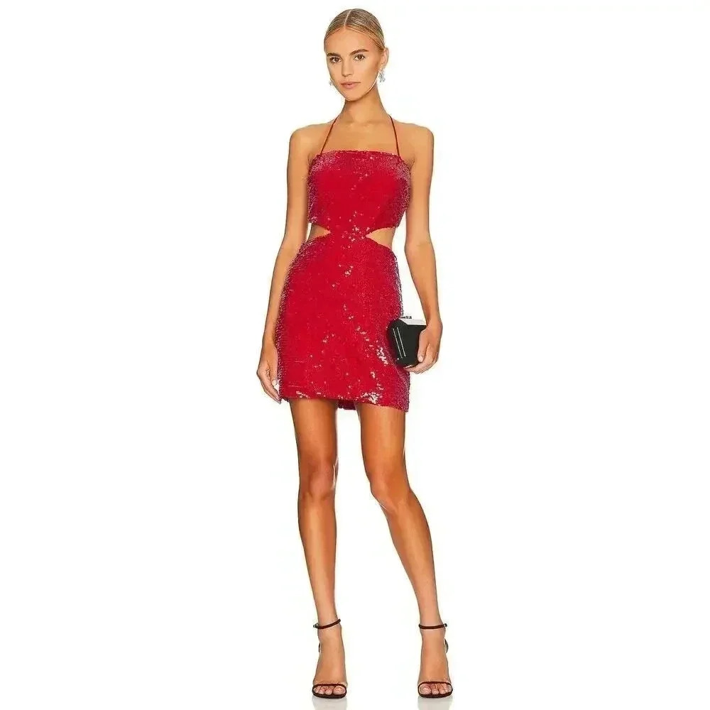 Amanda Uprichard Red Sequin Mini Dress